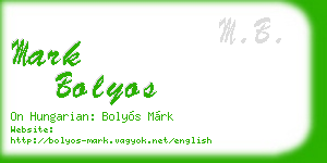 mark bolyos business card